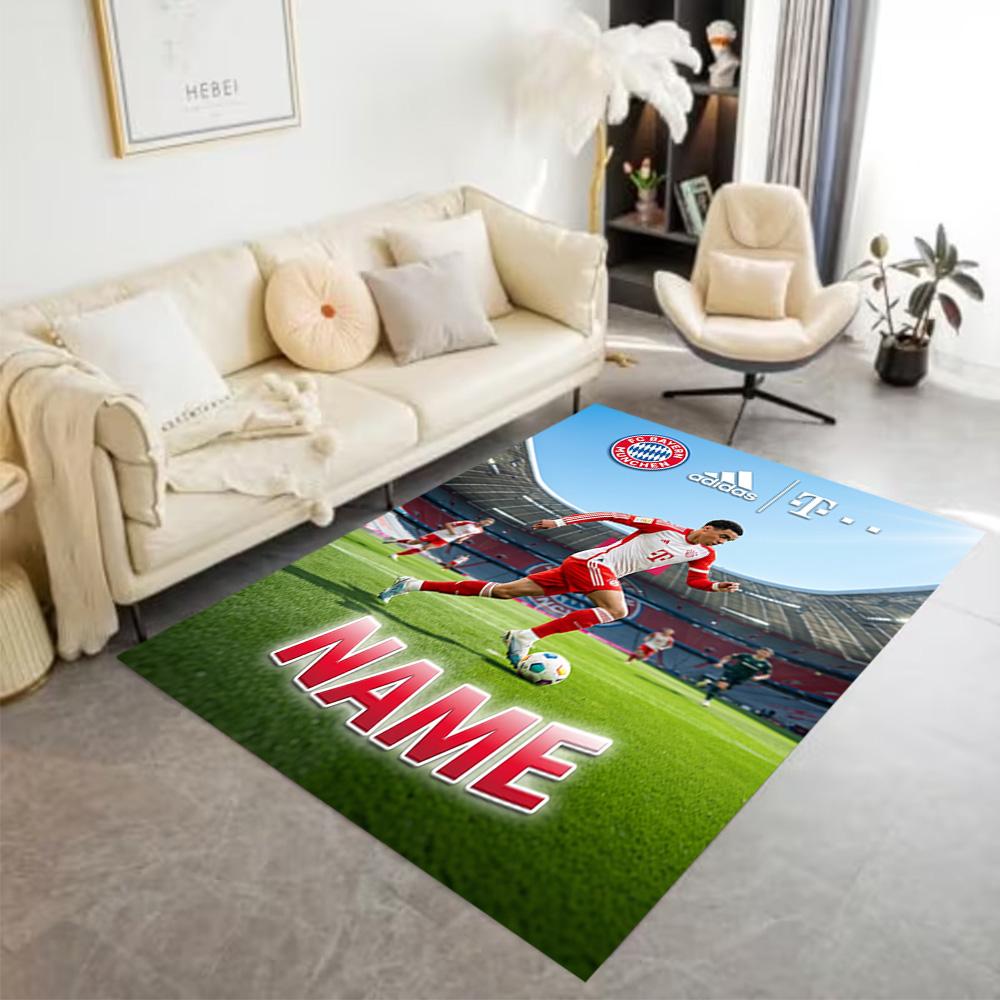 Bayern Munich Soccer Action Floor Mat Design for Hallway Dining Room Game Room Kitchen Antislip Carpet Decorate Offices Birthday/Christmas Gift