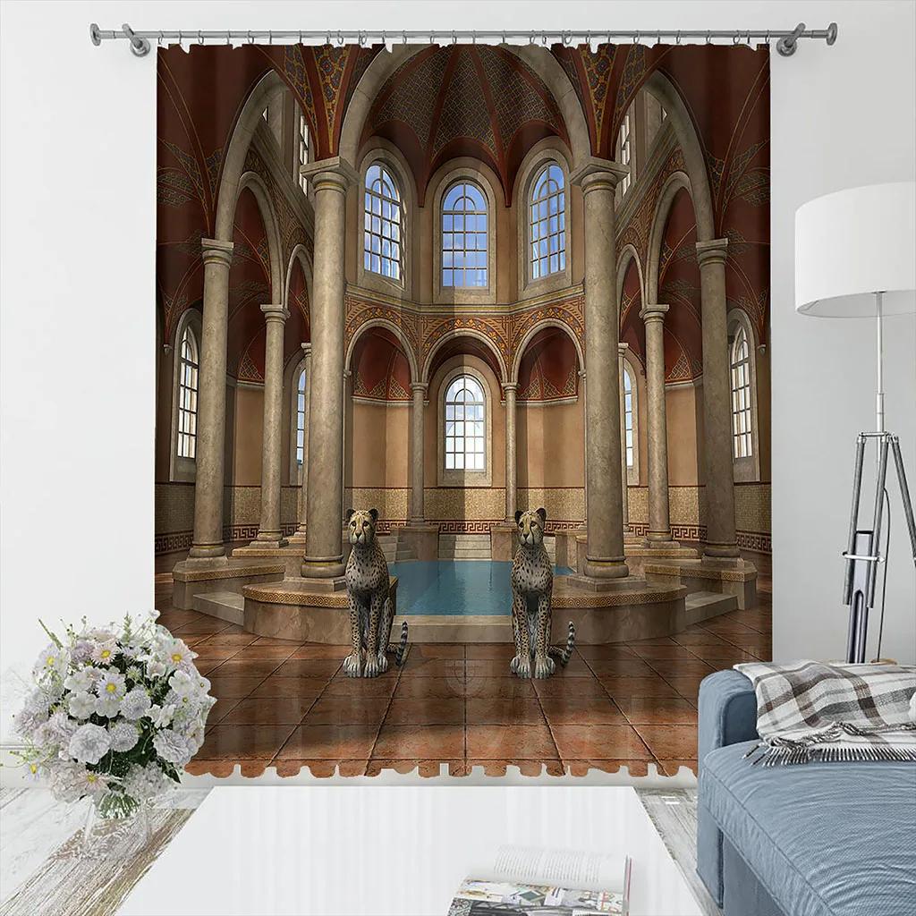 Плотные шторы 3D Design Chair Coach Sofa Santa Luxury High Shading Шторы для гостиной, спальни, рождественский декор, 2 шт.