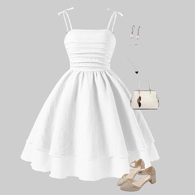 Модное платье для девочек 2025 года, летнее детское платье принцессы с бантом и бретелькой через шею