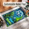 Valentine Love Theme Crystal Velvet Rug Personalized Custom Name Text Soft Floor Mat Home Decor