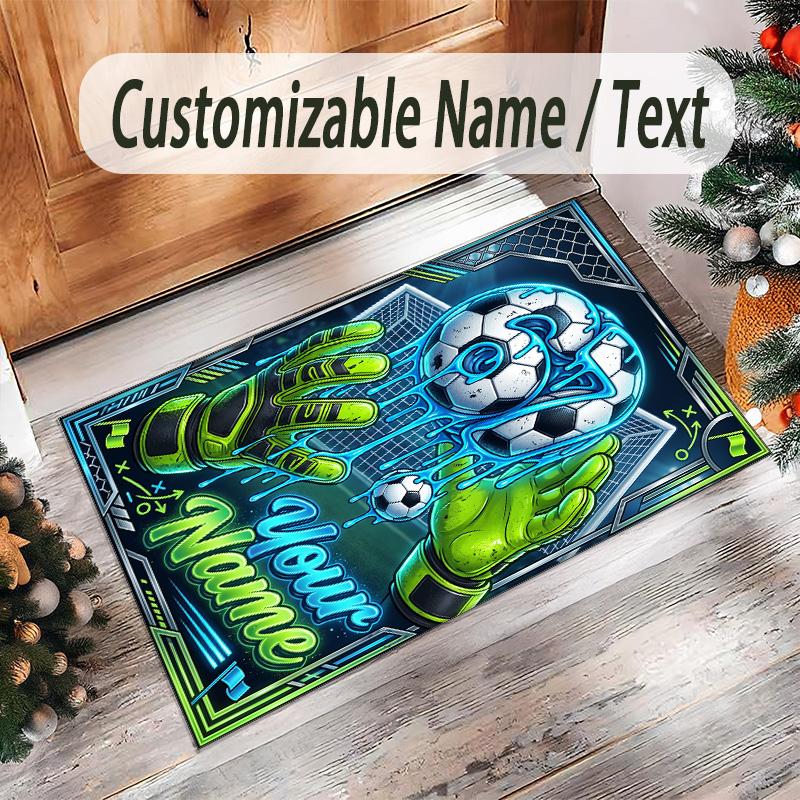 Valentine Love Theme Crystal Velvet Rug Personalized Custom Name Text Soft Floor Mat Home Decor