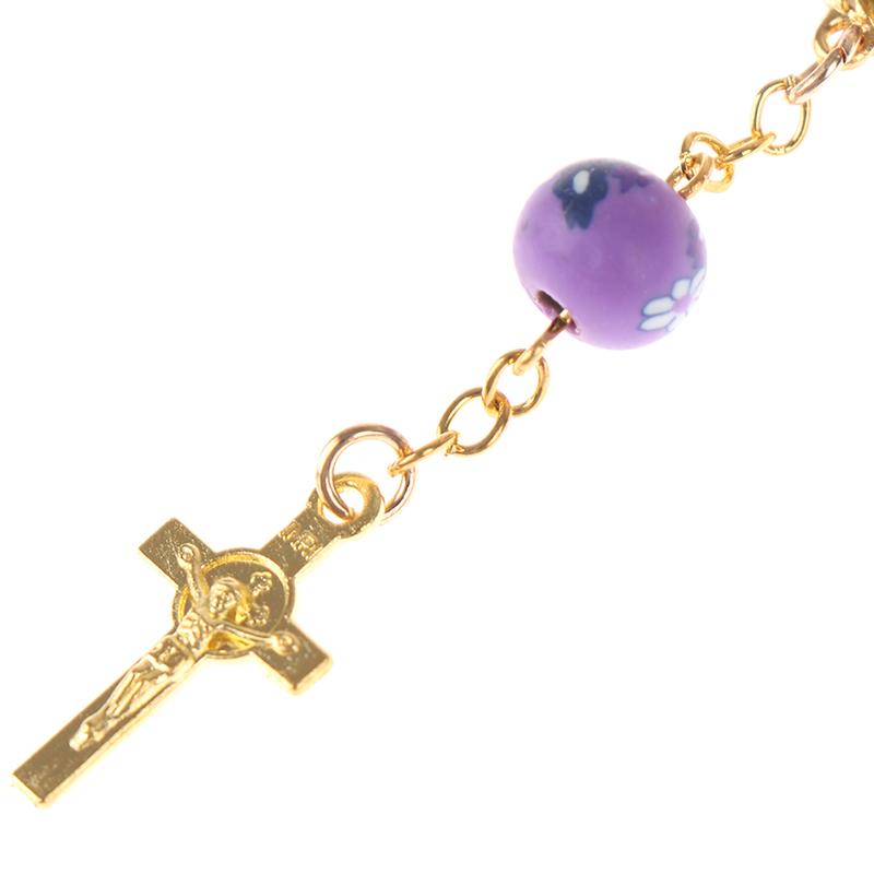 Браслет из четок с бисером Католическая подвеска Дева Мария Христианские религиозные украшения