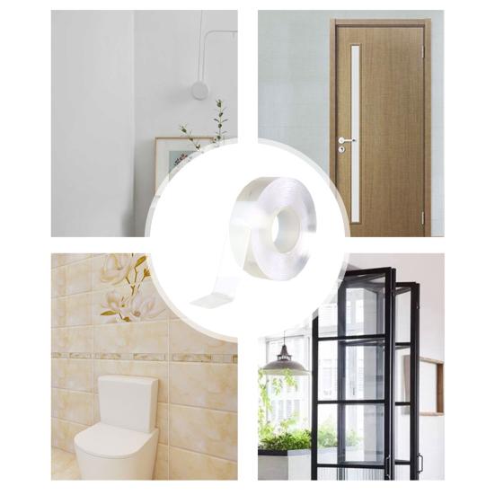 1 рулон 200/300/500 см нанометровая лента водонепроницаемая двусторонняя сверхпрочная лента с сильным клеем съемная без следов многоцелевая прозрачная монтажная лента