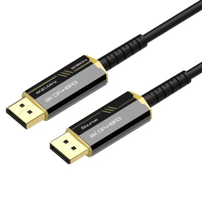 Кабель FDBRO 8K DisplayPort с оптоволокном, кабель UHD DP, поддержка, совместимость с 1.4 32,4 Гбит/с/HDR/VRR/QMS/8K@60 Гц/4K@144 Гц HDTV, ноутбук, проектор,