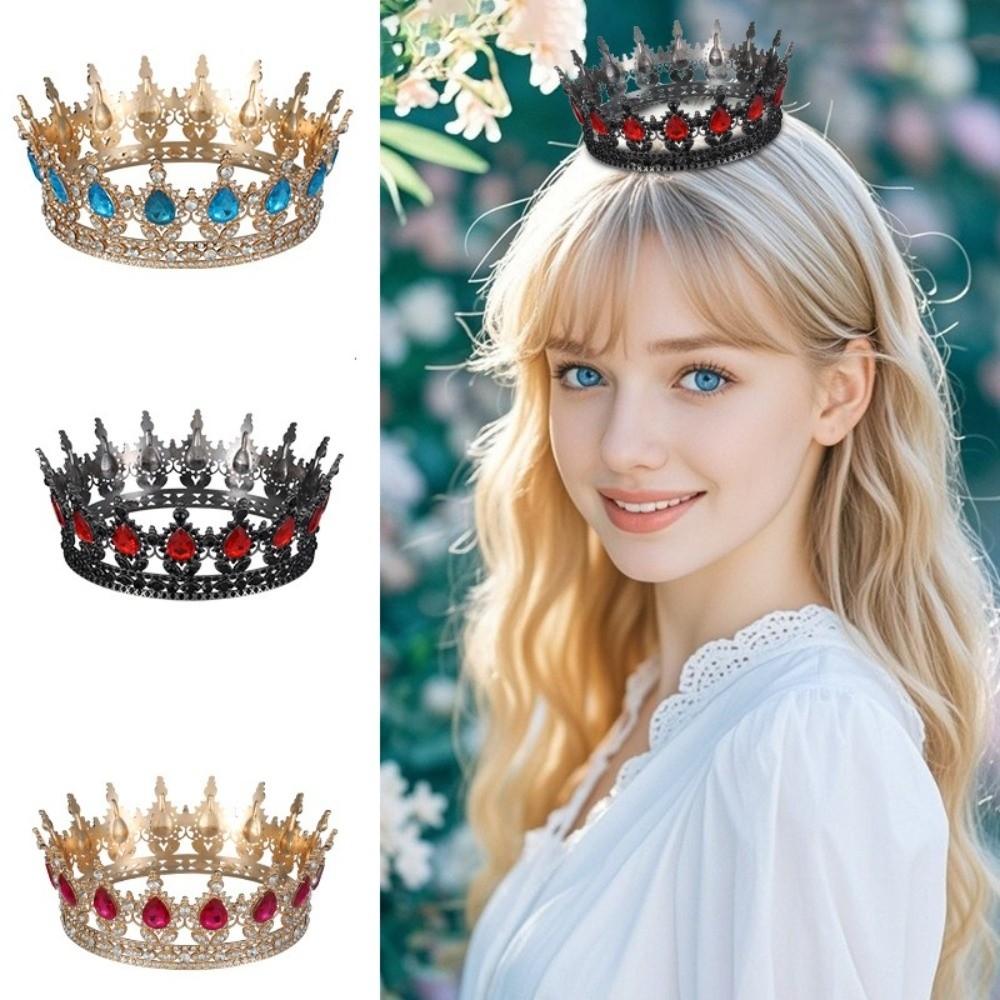 Vintage Rhinestone Wedding Crown Sparkling Crystal Headpieces King Bridal Tiara Wedding Ceremony