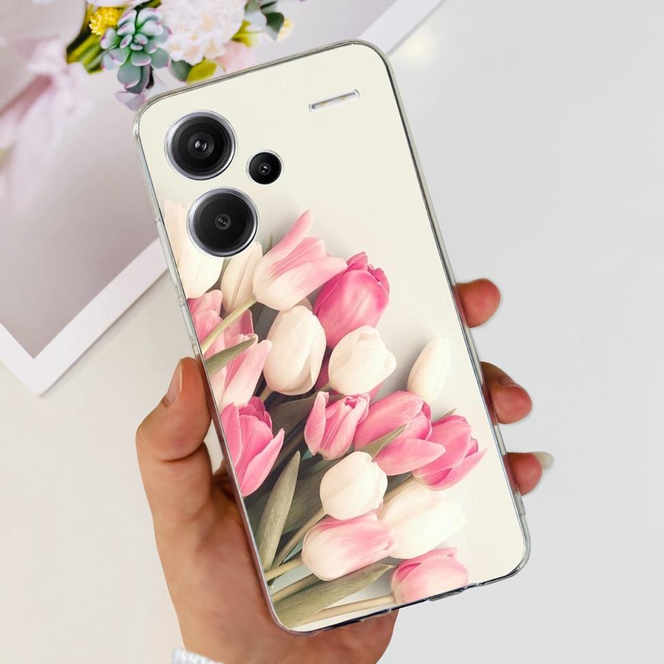 For Xiaomi Redmi Note 13 Pro Plus Pro+ Case Transparent New Fashion Pattern Soft TPU Etui For Xiaomi Redmi Note 13 4G 5G Bumper