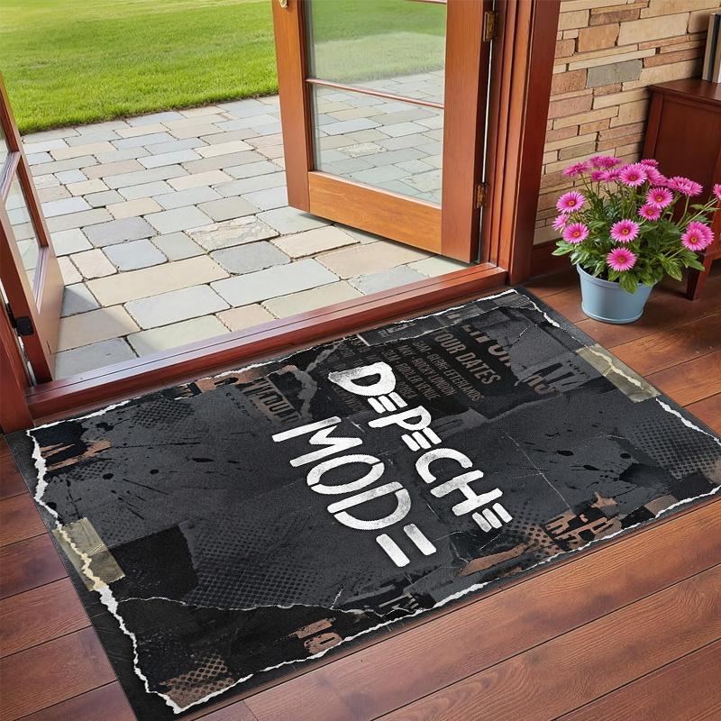 Depeche Mode Print Crystal Velvet Plush Rug Wear?Resistant Anti?Slip Floor Mat For Indoor Household Decoration
