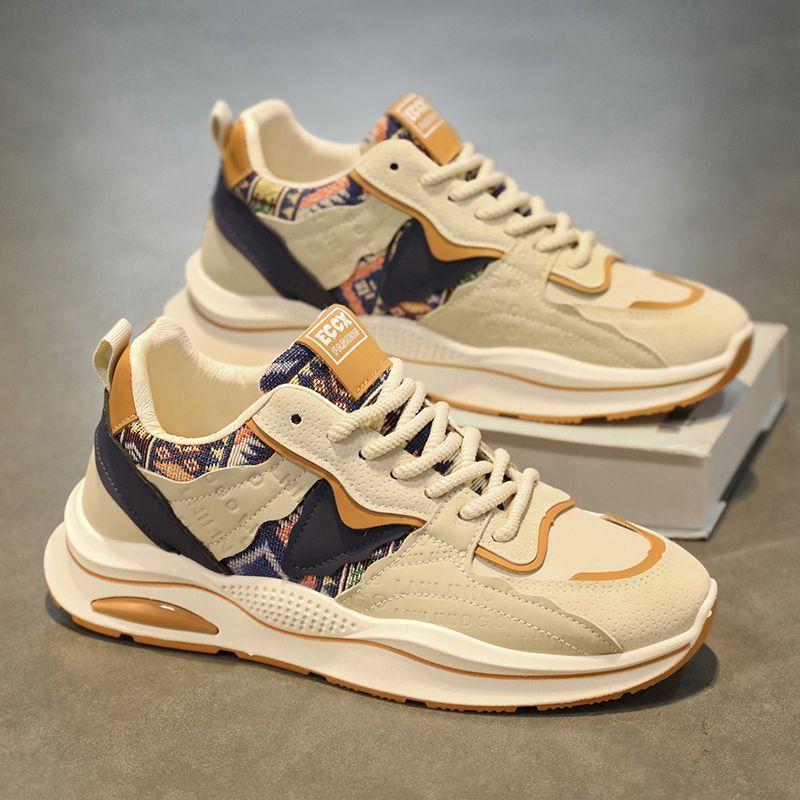 Men's Shoes Autumn and Winter 2024 New Trendy Soft-soled Sports Casual Shoes Men's Thick-soled Heightening Dad Shoes Men's Trend