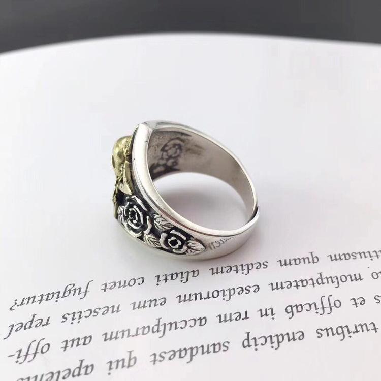 Кольцо-череп для мужчин, Доминирующий ретро-дизайн ручной работы, Модное открытое кольцо на указательный палец, Одиночное кольцо