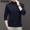 Весна Осень Мужской Свитер Однотонные Пуловеры Воротник Тонкий Модный Трикотажные Пуловеры