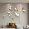 Креативная Гальваническая Золотая Серебряная Бабочка Настенное Украшение Декор Комнаты Спальни Трехмерная Бабочка Настенное Украшение