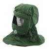 Sand Blasting Hood Cap Face Shield Vent Dustproof Windproof Canvas Shawl Cut Scratch Heat Resistant Neck Protector