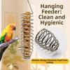 Durable Stainless Steel Bird Feeding Rack Spiral Bite Resistant Parrot Foraging Toy Portable Feeding Hanging Basket Backyard