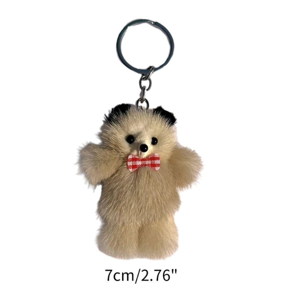 Cartoon Plush Bear Keychain Animal Bear Bowknot Bear Keyring Bear Keyring Jewelry Gifts