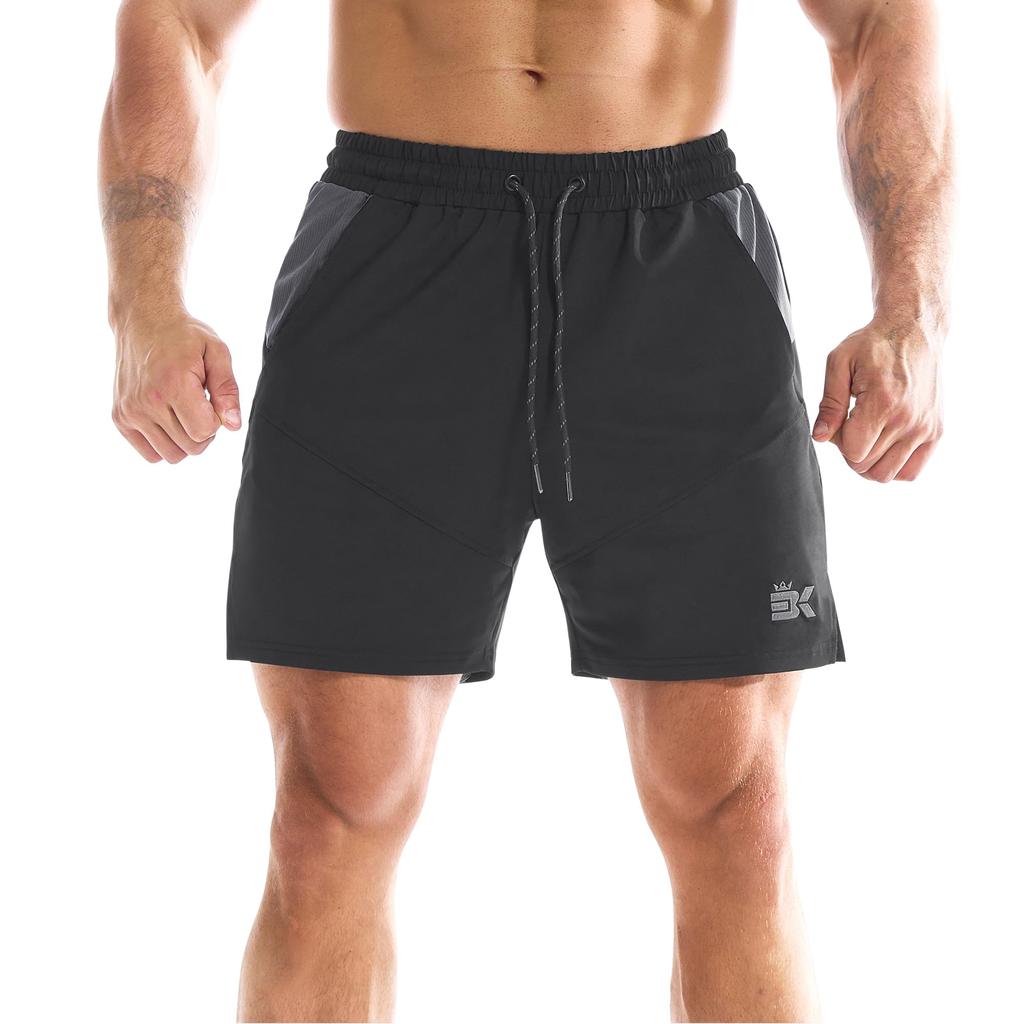 Stretchy Training Shorts with Vent Perfect for Gym Strength and Fitness Dark Size Men's Breathable, Sweat-Wicking, Quick-Drying, Holes, Wear,