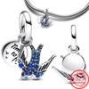 925 Sterling Silver Migratory Bird Butterfly Bee Charm Bead Pendant for DIY Jewelry Bracelet Making