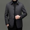 Men's Double-sided Woolen Woolen Coat Mid-length Thickened Down Lining Winter Daddy Lapel Cashmere Coat