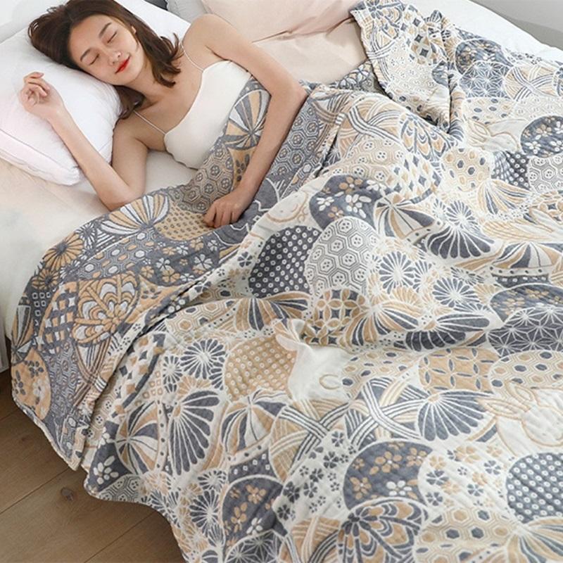 Cotton Muslin Blanket Summer Soft Gauze Bed Sheet Sofa Cover Nap Thread Blankets For Bed Comfortable Travel Throw Blanket Modern