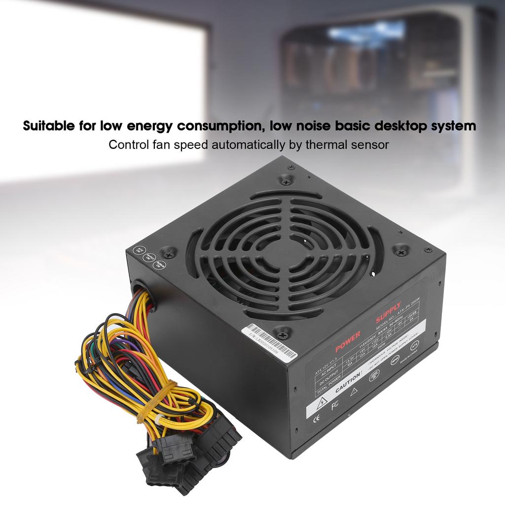 PC Power Supply 250W Desktop Computer Parts Accessories ATX-250W Adjustable 115/