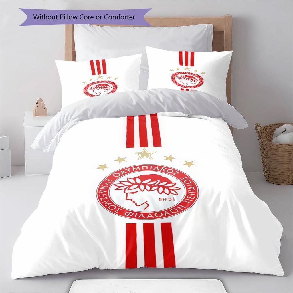 Olympiacos Bedding Quilt Set Quilt Cover Pillowcase Home Decoration Birthday Gift (1 * duvet cover + 2 * pillowcase, without core)