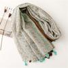 Новые богемные стили Женский шарф Летняя пляжная шаль Хлопок Лен Кисточка Пашмина Мусульманский хиджаб Обёртка Женский вискозный шарф