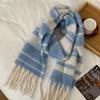 White mohair solid color scarf girls Korean autumn and winter new soft waxy warm extended scarf shawl