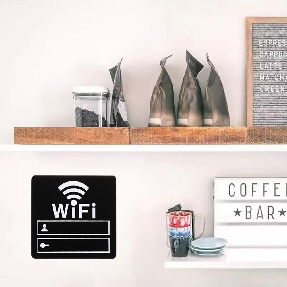 Self Adhesive WIFI Sign 3D Handwriting Account and Password Wifi Notice Board Wall Sticker