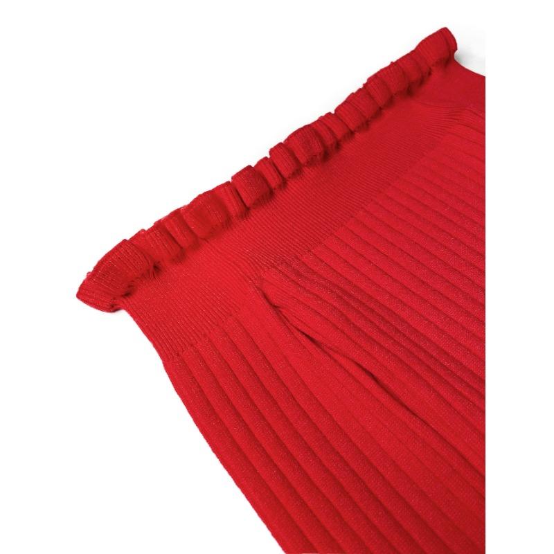 Женский осенне-зимний топ с деревянными ушками сбоку на одно плечо с длинным рукавом и высокой талией