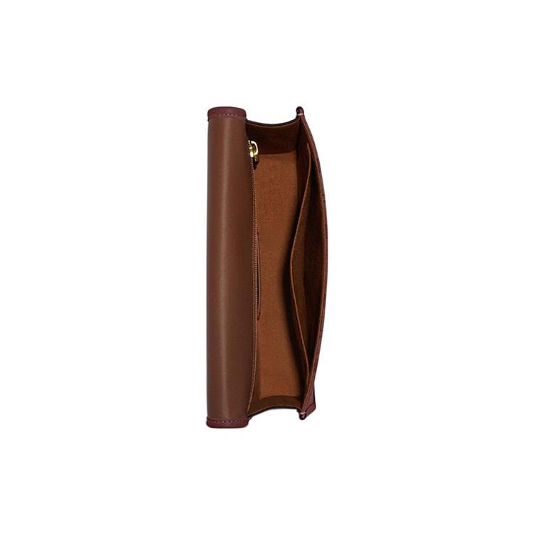 New COACH Turner Fabric With Cow Leather Shoulder Bag, Crossbody Bag Medium Women's Burgundy CH828-B4WN