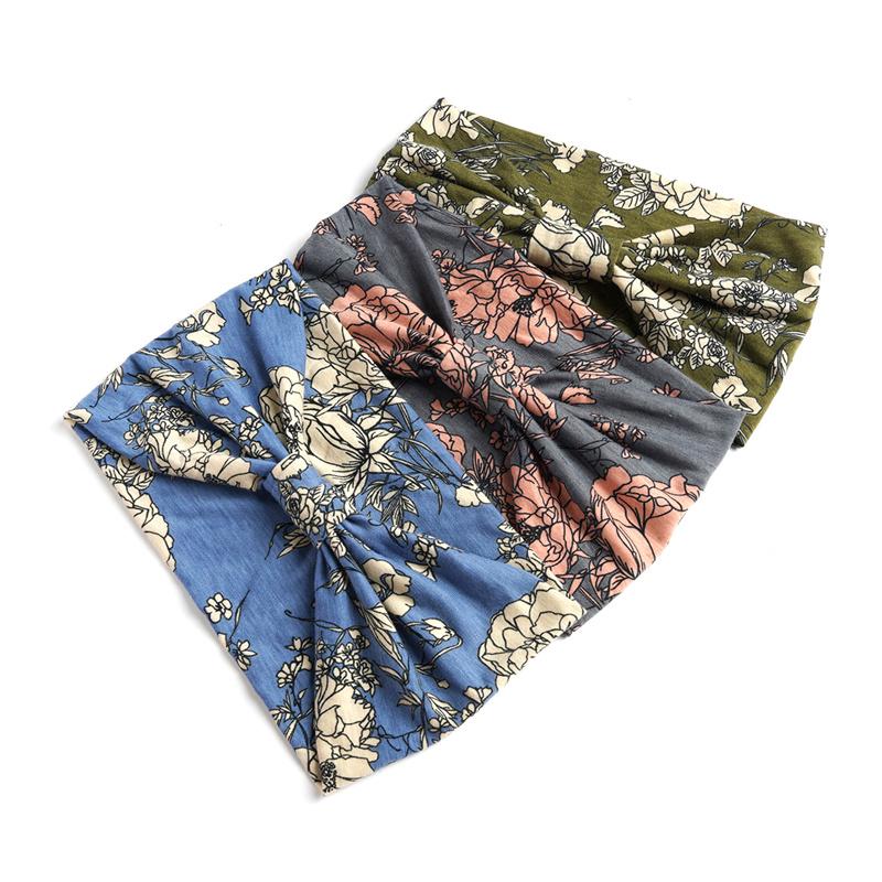 Женские повязки на голову в стиле бохо, хлопковые широкие тюрбаны, повязки на голову, нескользящие эластичные спа-повязки для тренировок, йоги, повязки на голову, банданы для бега, аксессуары для волос