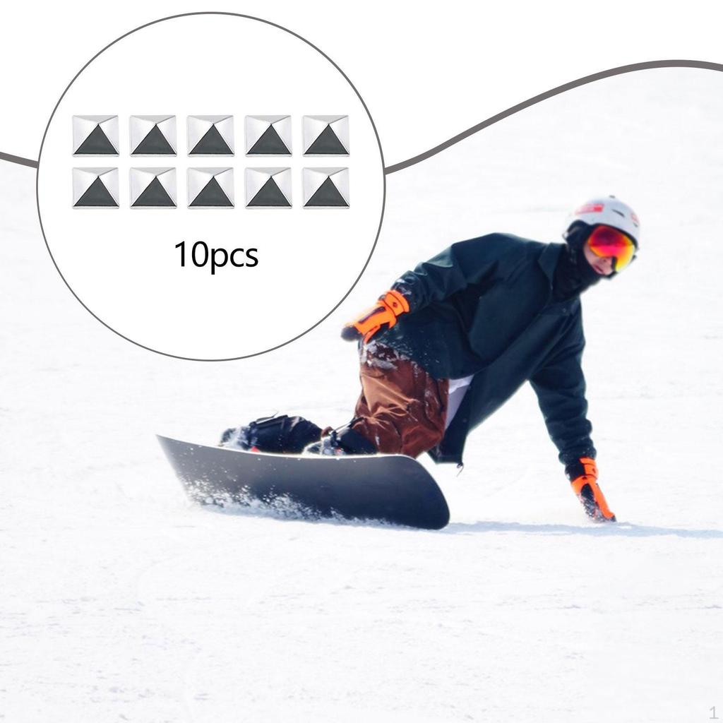 10 Pieces Snowboard Stomp Pads Accessory Enhanced Grip Alloy Sturdy Anti Slip Step Pad Snow Board