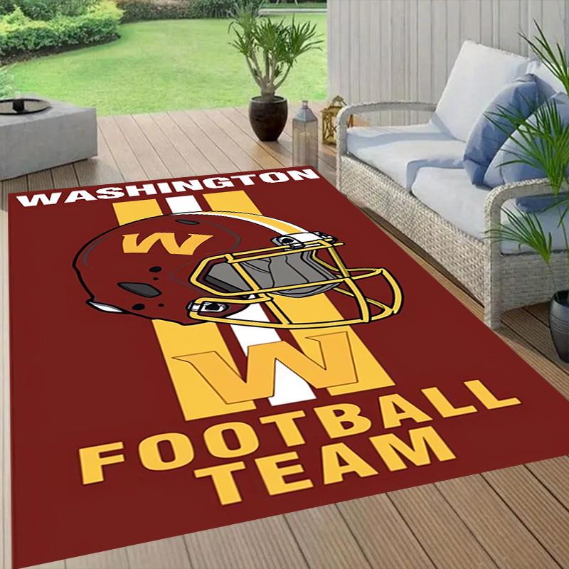 Washington Football Style Crystal Velvet Rug, Soft Anti‑Slip Crystal Velvet Carpet for Living Room Bedroom Home Decor