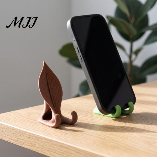 Минималистичный Держатель для Телефона с Дизайном Листа, 3D Печатный Держатель, Настольный Держатель для Телефона для Офиса и Уникальный Подарок для Любителей Растений Дома, Реалистичный Бионический Крепеж, Легкий