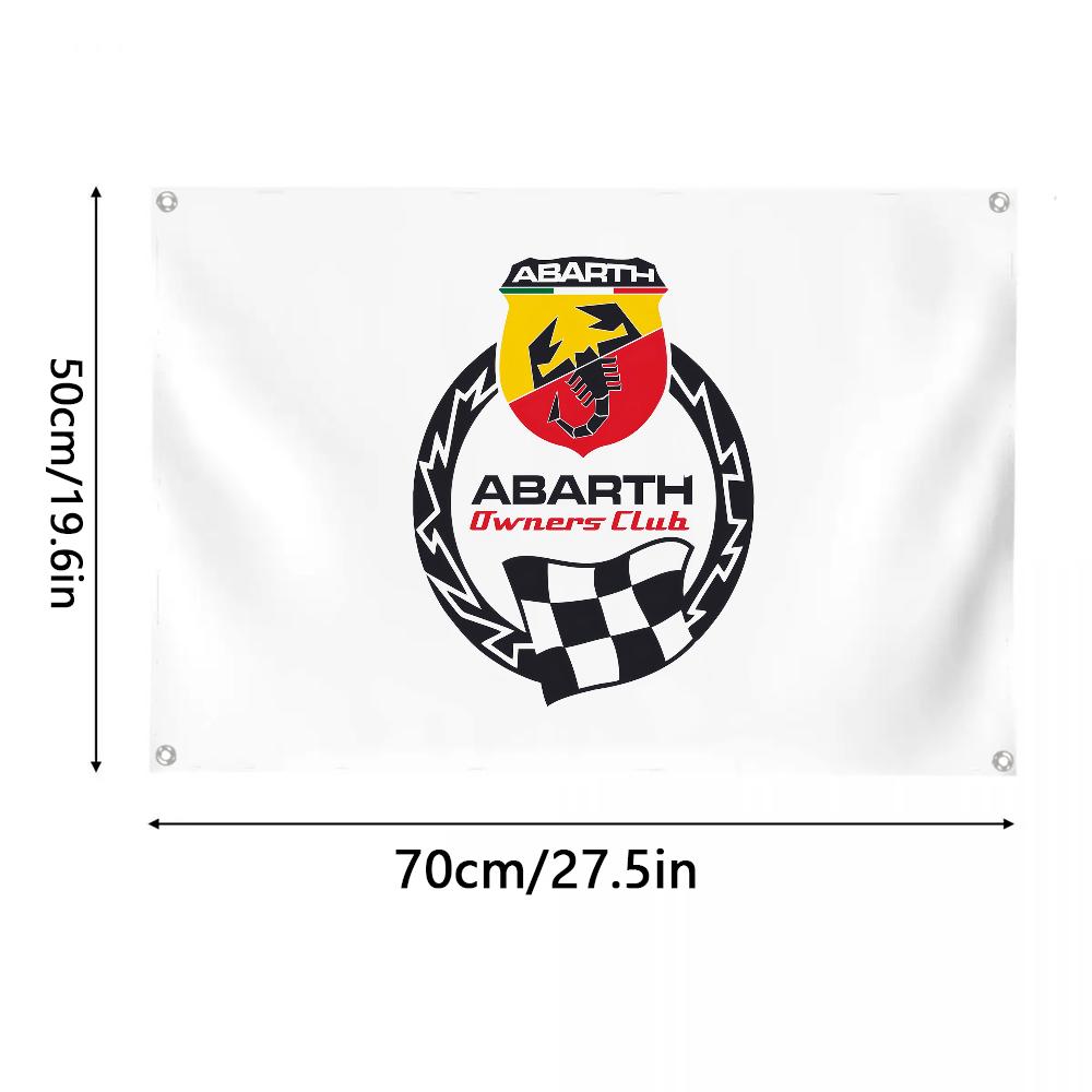 Гоночный автомобильAAлоготип Abarth Флаг Комната Спальня Дом Настенное украшение для улицы Концертный Печатный Фон Декорация Художественный Баннер
