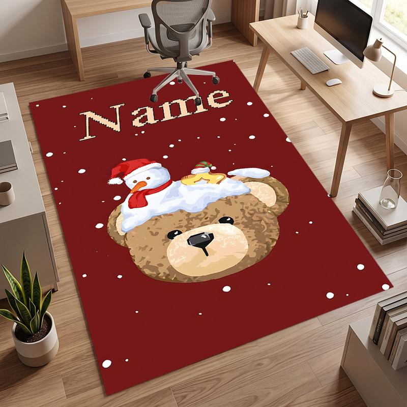 Christmas atmosphere (5) Personalized name Office Carpet Stylish Decor for Living Room Bedroom Kitchen