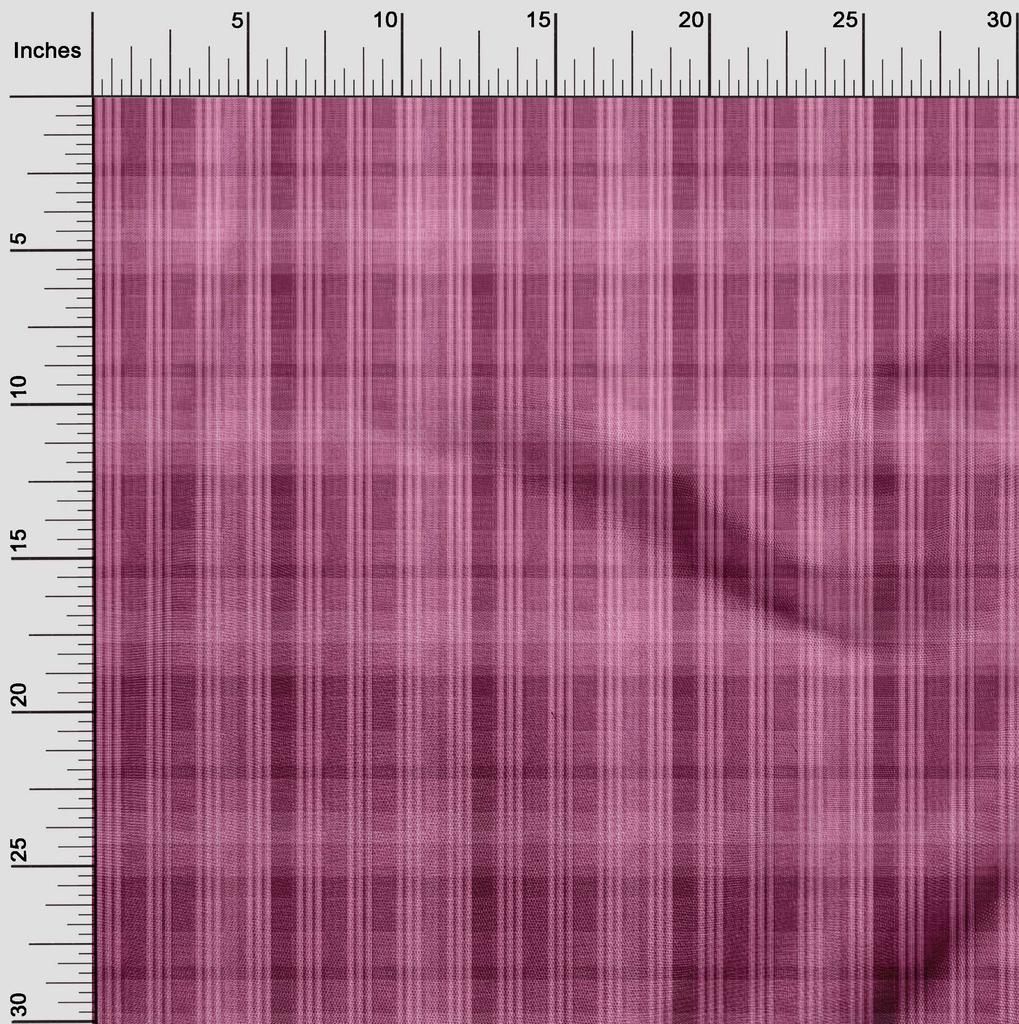oneOone Cotton Flex Fuschia Pink Fabric Check Diy Clothing Quilting Fabric Print Fabric By Yard 40 Inch