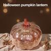 LED Glass Pumpkin Lantern with Smart Timer 10 Warm LEDs Battery-Powered Automated Pumpkin Light Halloween Decoration