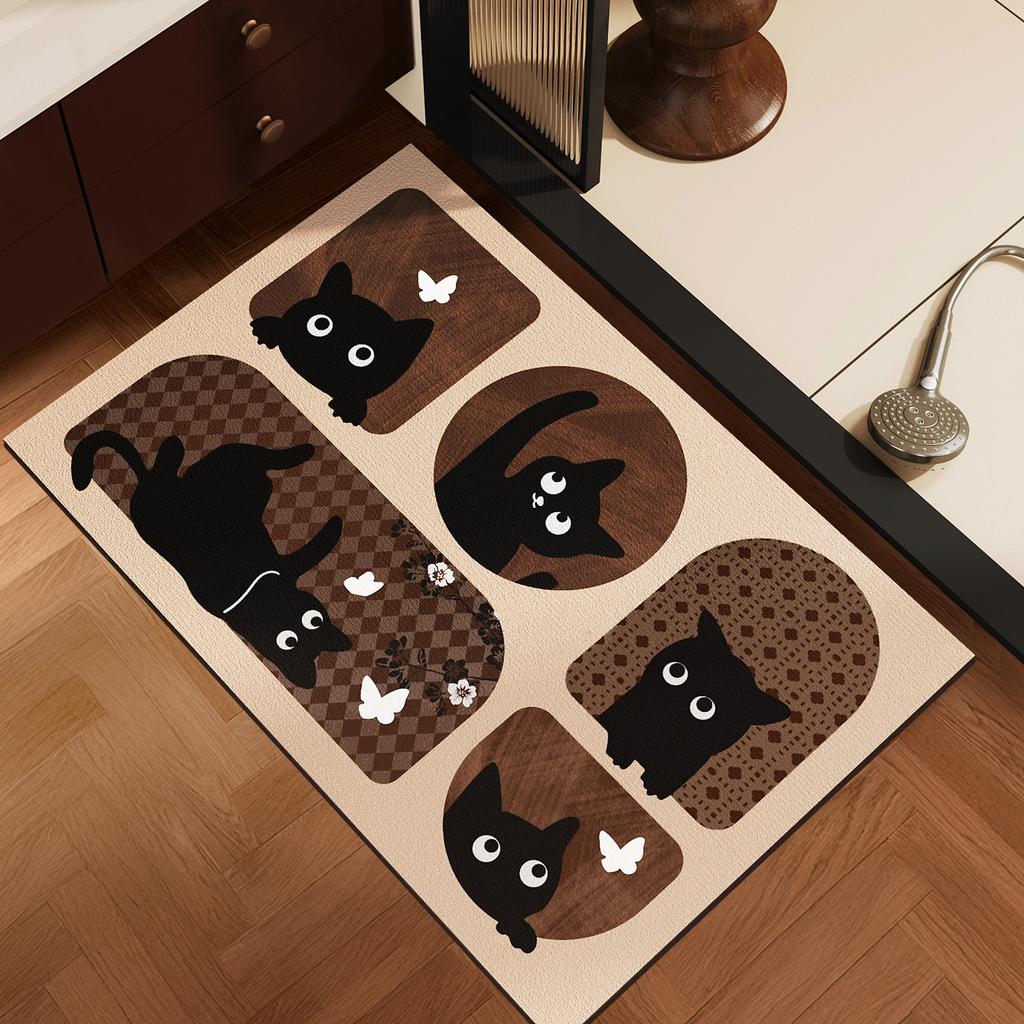 Мягкий коврик для пола из диатомовой земли в средневековом стиле, коврик для пола в ванную, туалет, бытовой, водопоглощающий, быстросохнущий, грязеотталкивающий, нескользящий коврик