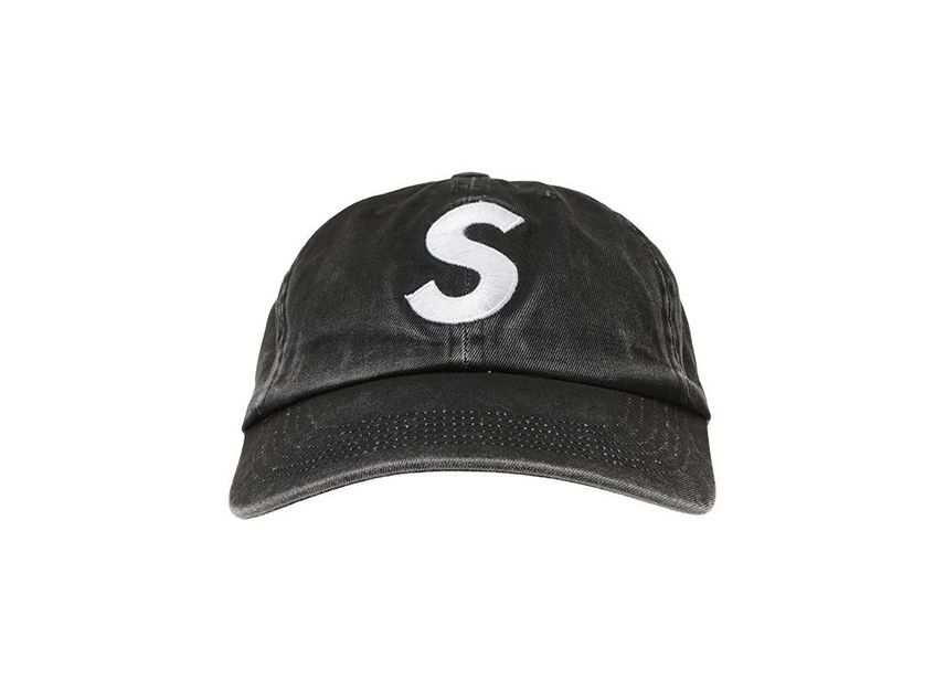 Supreme Черный 6-панельный кепка с пигментированным S-логотипом
