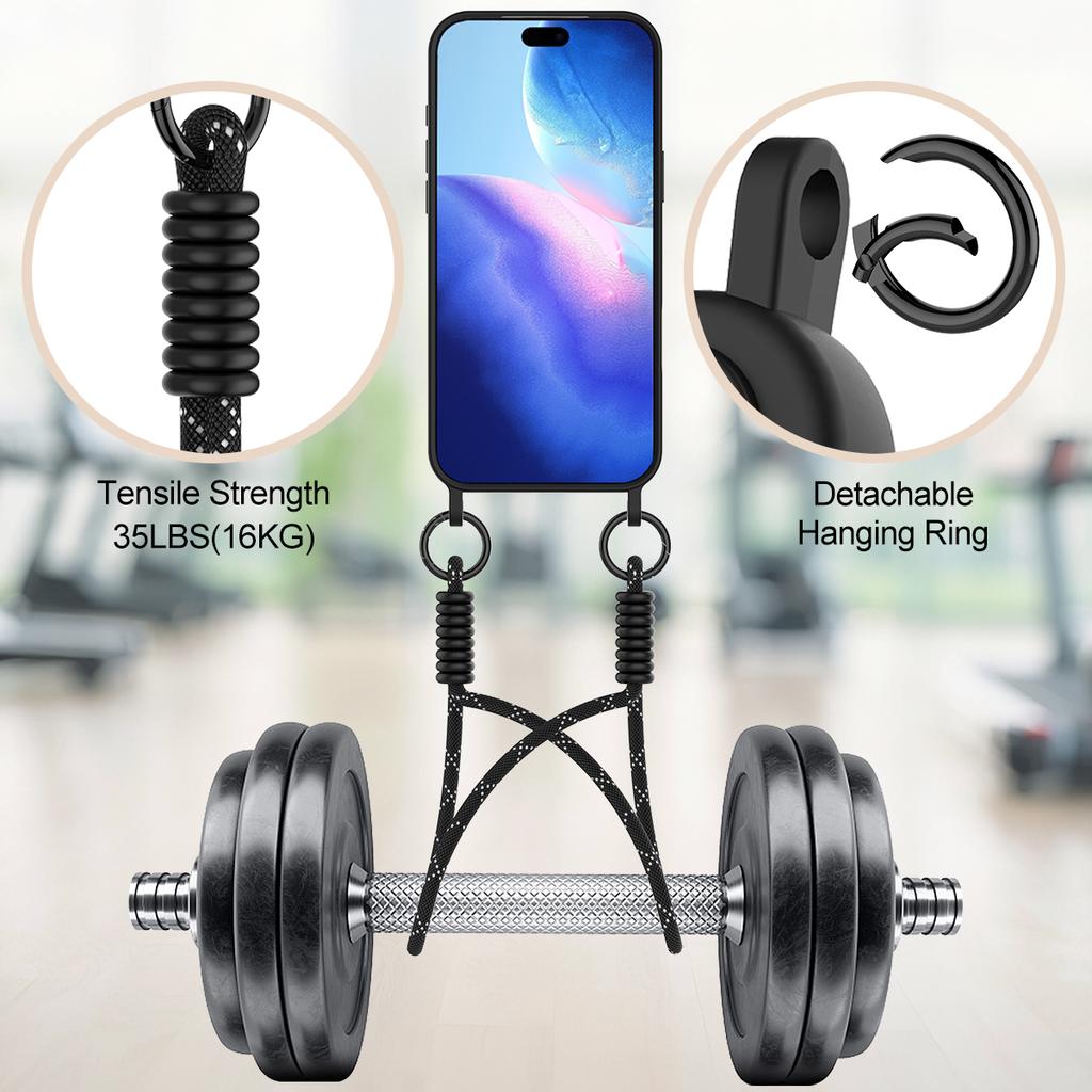For iPhone 17 Pro Max Case Liquid Silicone Card Holder Phone Back Cover with Wrist Strap