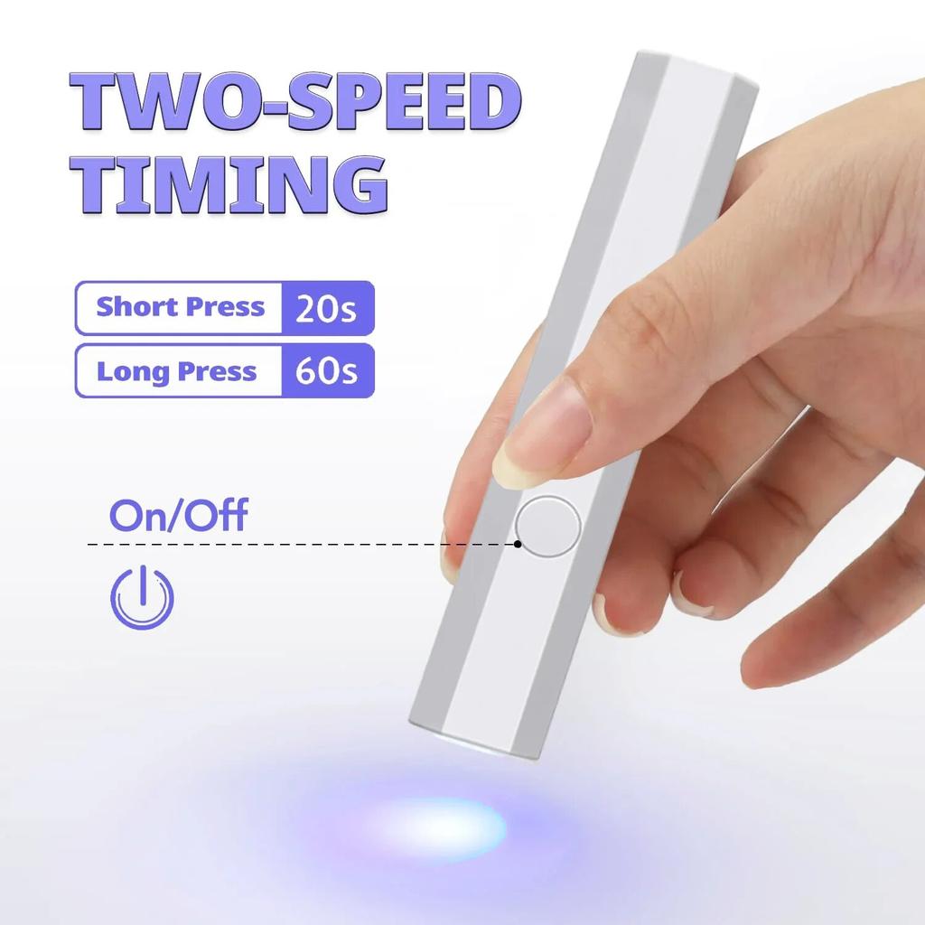 Портативная ручная мини-лампа для ногтей для всех гель-лаков, быстросохнущая USB-сушилка для ногтей, УФ-светодиодная лампа для ногтей, мини-фонарик-ручка