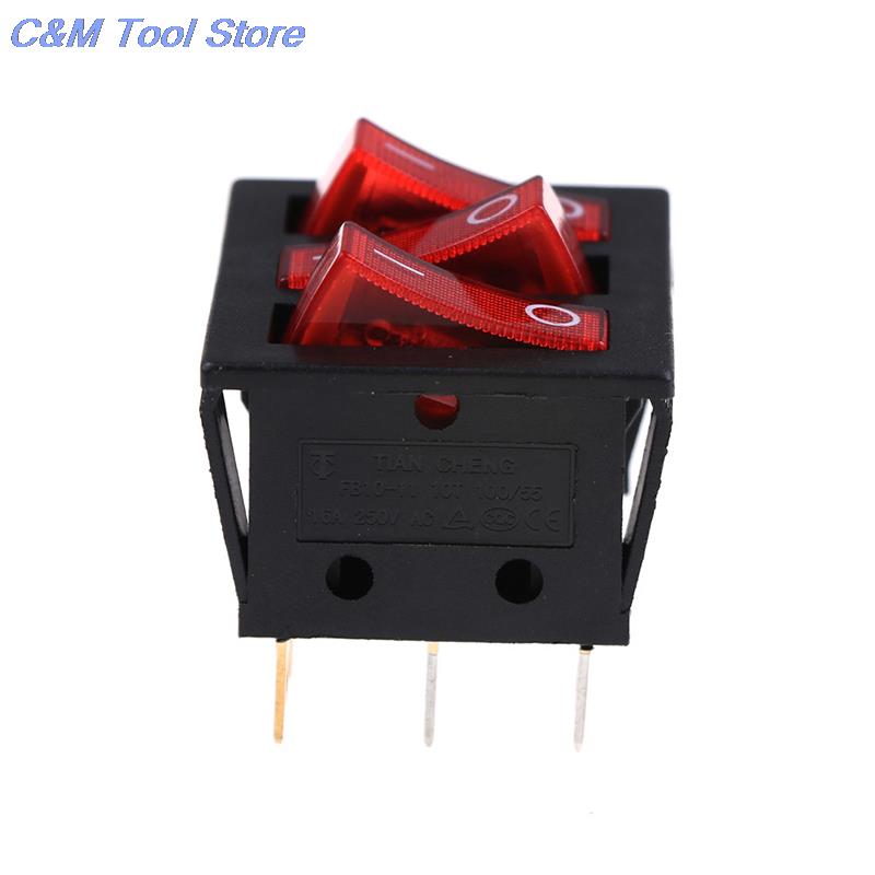 1 шт. 16a/30a 250 В переменного тока 9-контактный клавишный переключатель KCD3 34*40 большой клавишный переключатель Вкл.-Выкл. с красной подсветкой