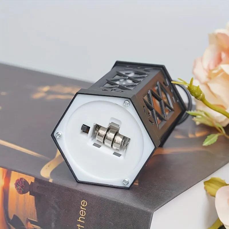 Настольная лампа в стиле ретро, ​​атмосферное украшение, креативный подарок, шестиугольная ветровая лампа, лампа-свеча, светодиодная ветровая лампа, портативная маленькая лампа-лошадь