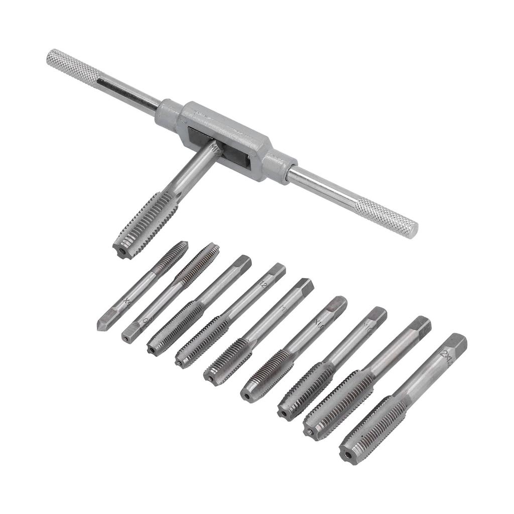 11Pcs Tap Wrench Set Machine Hand Screw Thread Plug with Adjustable Reamer M6~M12 Hardware Tool