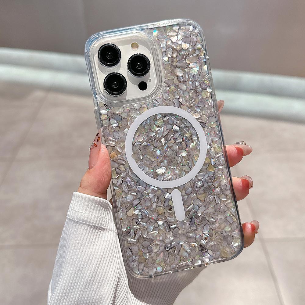 For iPhone 15 Pro Case Compatible with MagSafe Epoxy PC+TPU Shockproof Phone Cover