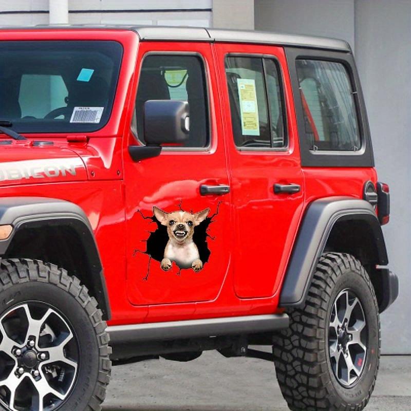 1 шт., наклейка на автомобиль чихуахуа, 3D виниловые водонепроницаемые наклейки для собак, для стены, ноутбука, окна автомобиля, бампера грузовика, холодильника