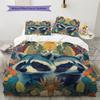 Two Raccoons Pattern Bedding Home Decoration Birthday Gift (1 * duvet cover + 2 * pillowcase, without core)