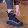 Snow Boots Women's 2024 Winter New Muffin Platform Short Martin Boots Velvet Thermal Cotton Shoes Casual Short Boots