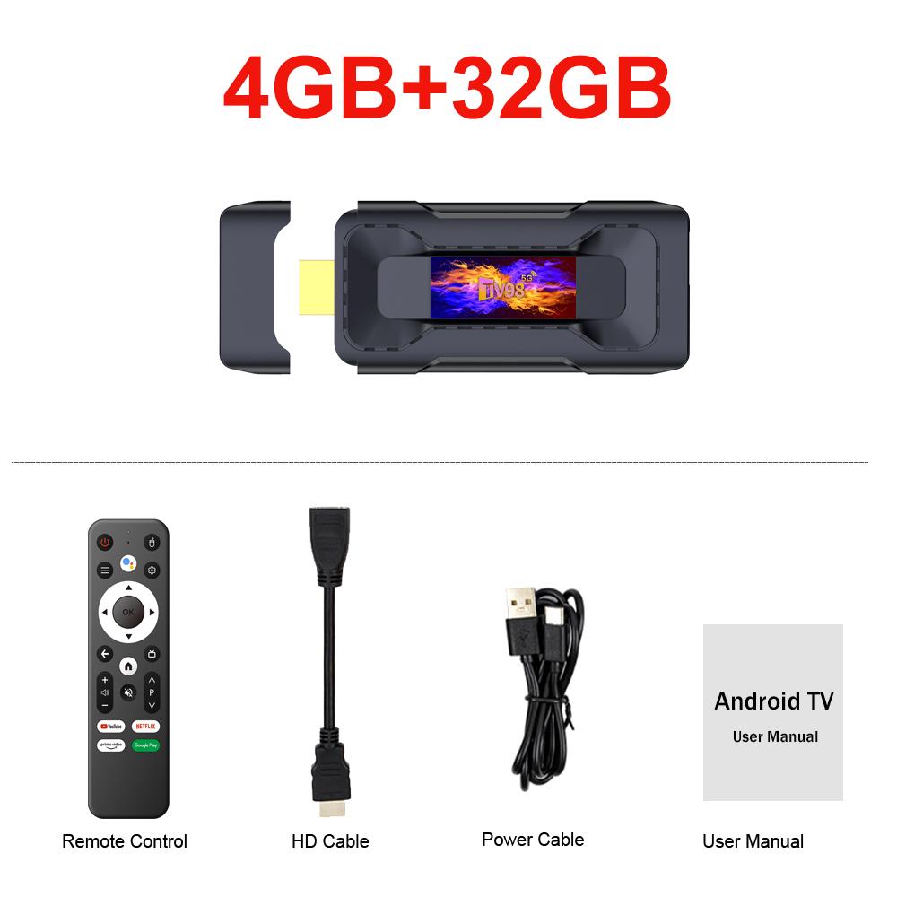 ТВ-приставка Ultra HD TV98 Android 13,0 8K Wi-Fi 6 2,4G/5G Mini Smart TV Stick Bluetooth 5,0 Сетевой медиаплеер телеприставка 2 ГБ 16 ГБ