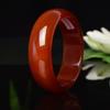 Natural Red Agate Bracelet, Widened and Thickened, Grass Green Agate Bracelet, Extra Wide Chalcedony